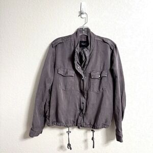 Rails Jacket Womens Medium Gray Utility Military Lightweight Full Zip Casual‎